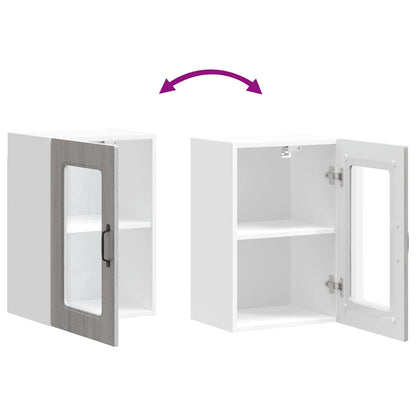 Kjøkkeninnredning Overskap veggskap med glassdør Kalmar Sonoma Grå