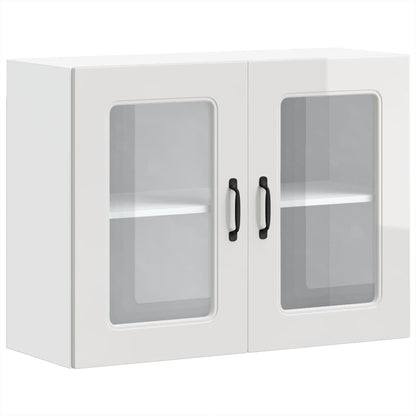 Kjøkkeninnredning Overskap Høyglans Hvit med glassdør