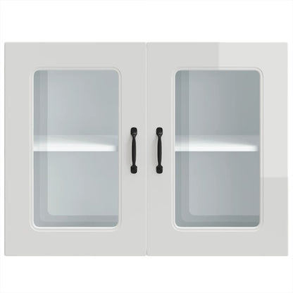 Kjøkkeninnredning Overskap Høyglans Hvit med glassdør