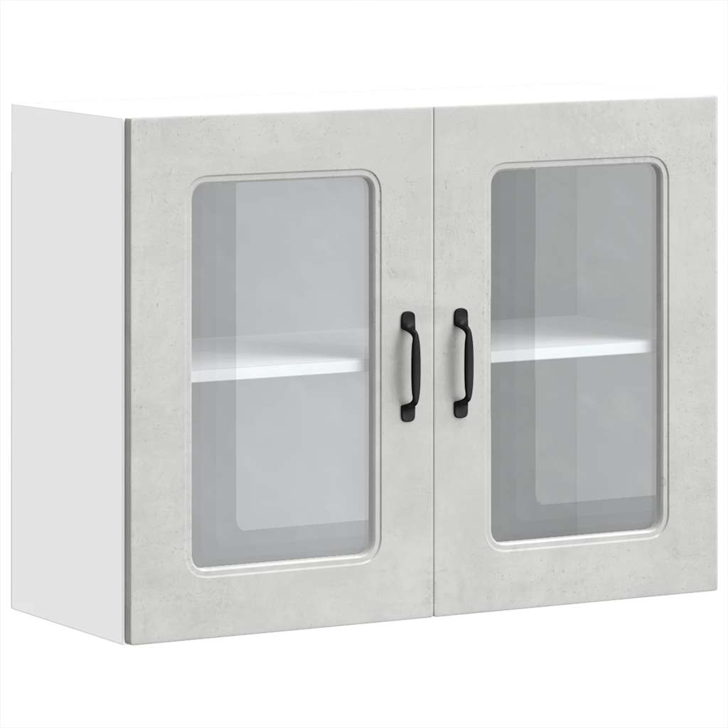 Kjøkkeninnredning Overskap Kalmar Betonggrå med glassdør