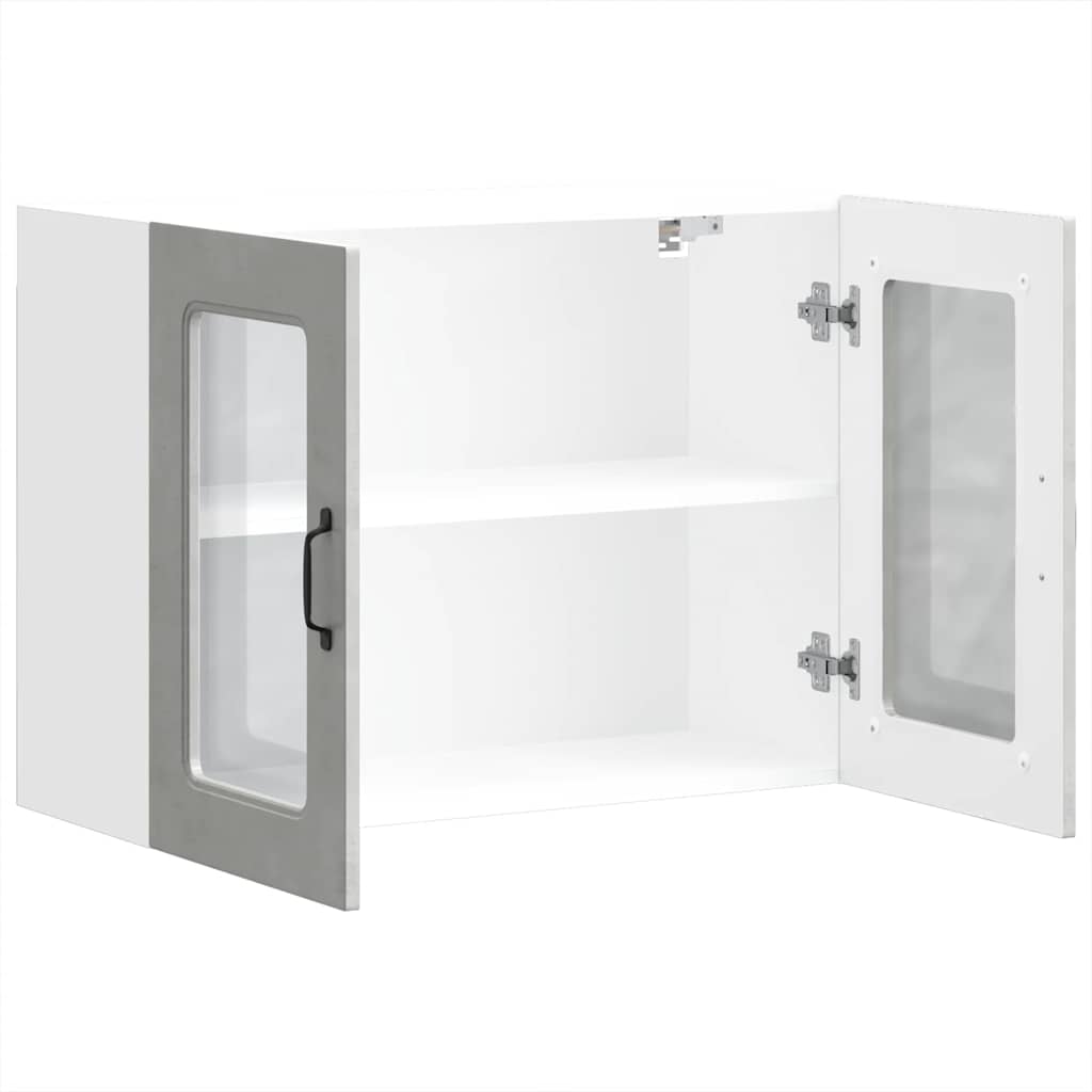 Kjøkkeninnredning Overskap Kalmar Betonggrå med glassdør