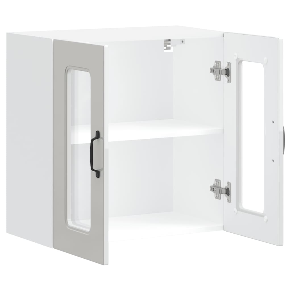 Kjøkkeninnredning Overskap Høyglans Hvit med glassdør