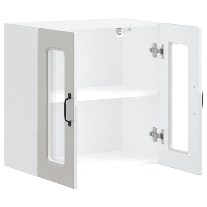 Kjøkkeninnredning Overskap Høyglans Hvit med glassdør