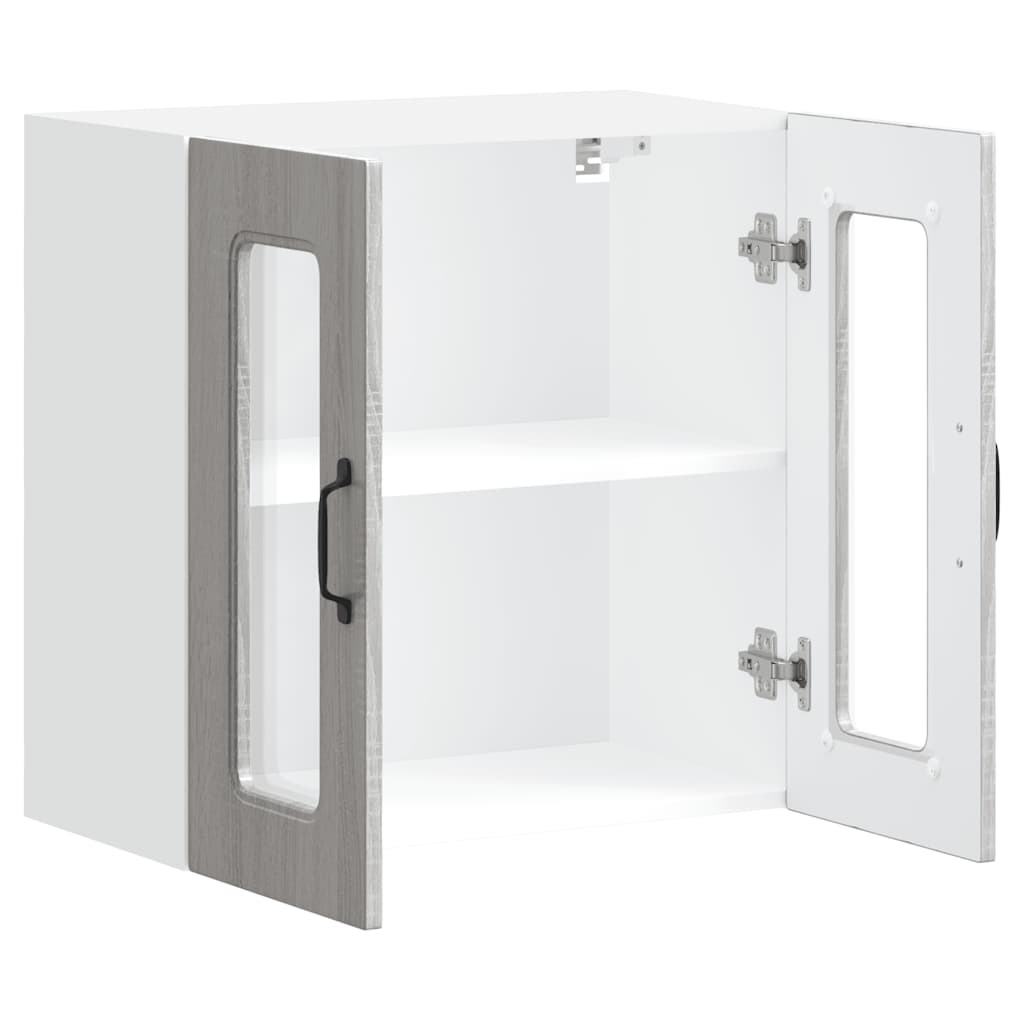 Kjøkkeninnredning Overskap veggskap med glassdør Kalmar Sonoma Grå