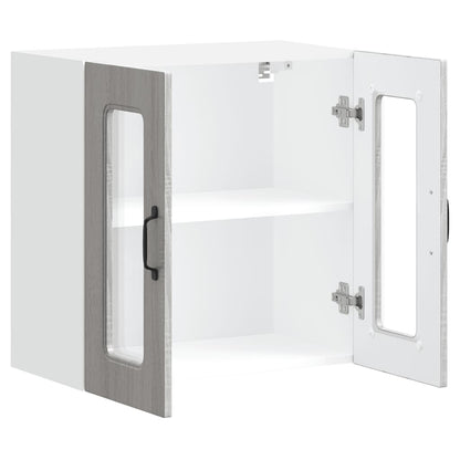 Kjøkkeninnredning Overskap veggskap med glassdør Kalmar Sonoma Grå