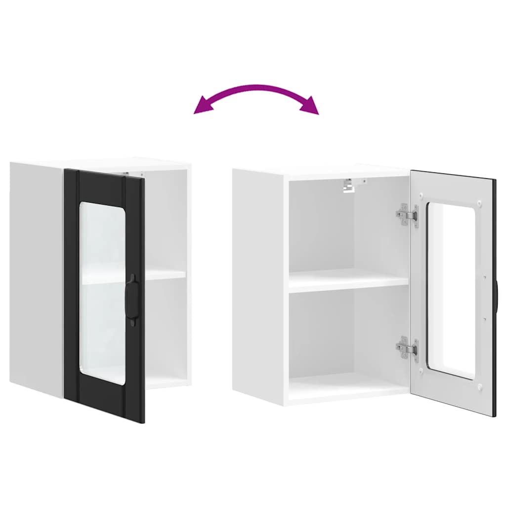 Kjøkkeninnredning Overskap veggskap med glassdør Lucca svart