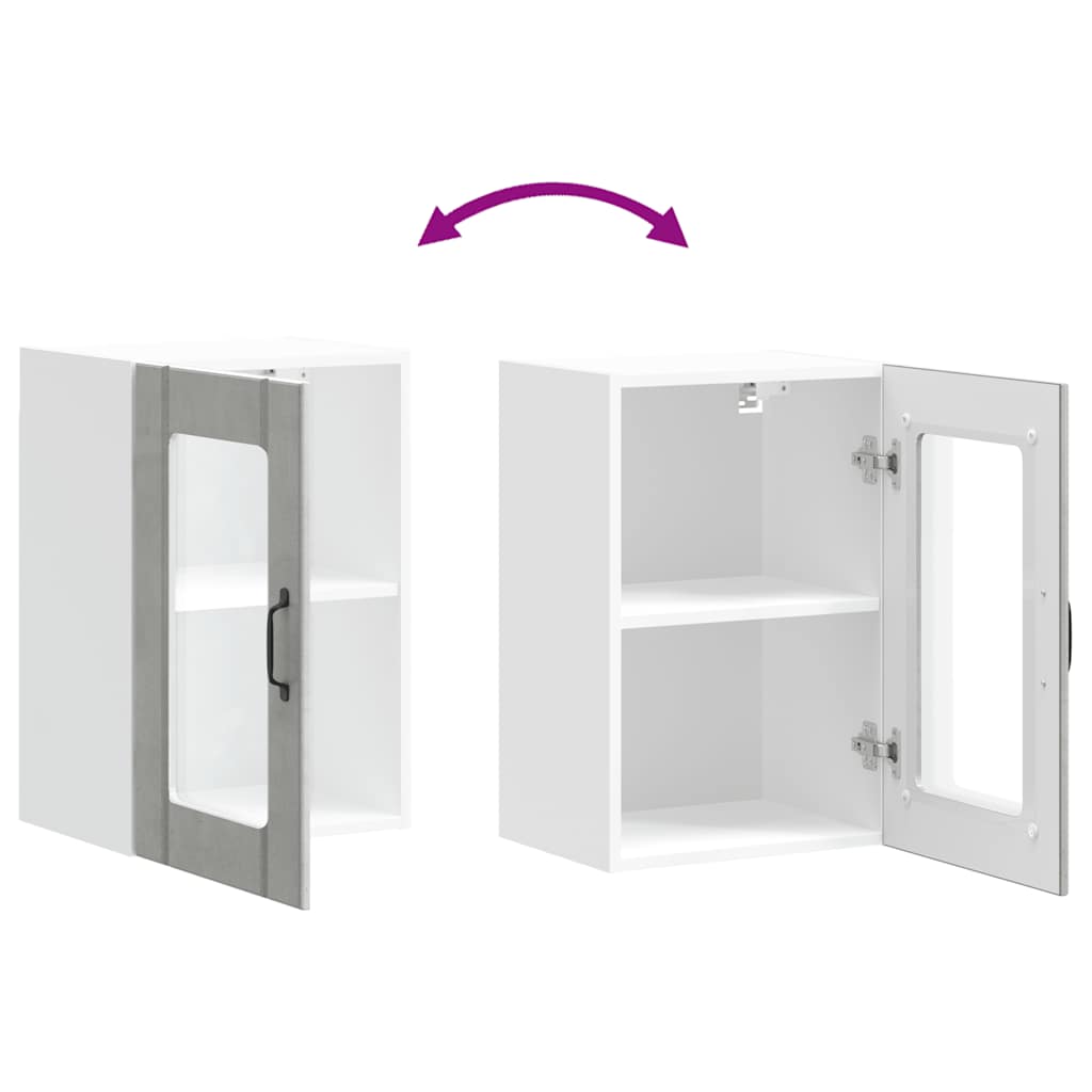 Kjøkkeninnredning Overskap veggskap med glassdør Lucca Betonggrå