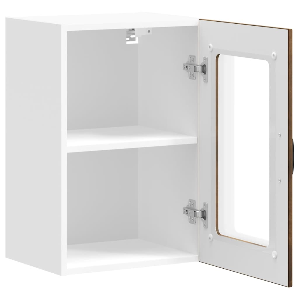 Kjøkkeninnredning Overskap veggskap med glassdør Lucca Røkt eik