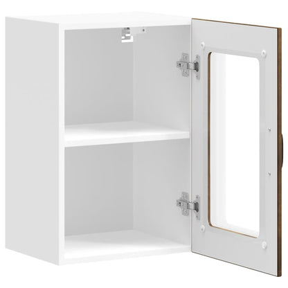 Kjøkkeninnredning Overskap veggskap med glassdør Lucca Røkt eik