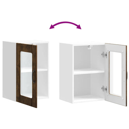 Kjøkkeninnredning Overskap veggskap med glassdør Lucca Røkt eik