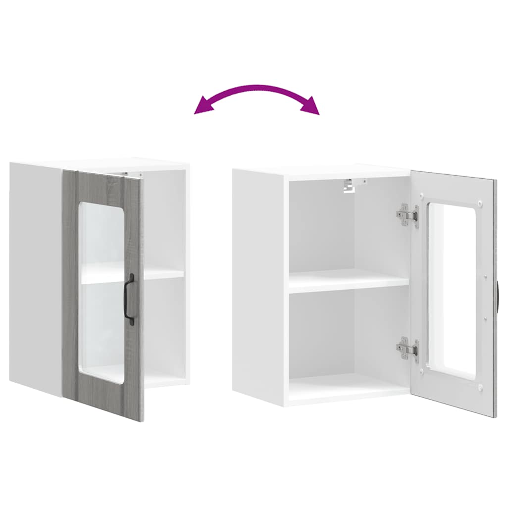 Kjøkkeninnredning Overskap veggskap med glassdør Lucca Sonoma Grå