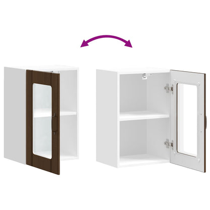 Kjøkkeninnredning Overskap veggskap med glassdør Lucca Brun eik