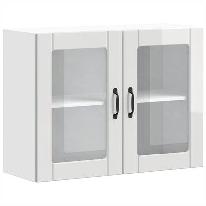 Kjøkkeninnredning Overskap Høyglans Hvit med glassdør