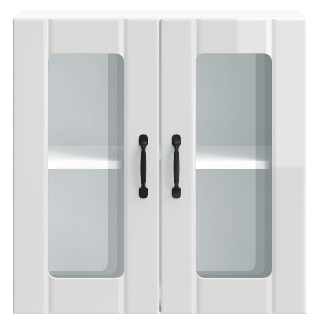 Kjøkkeninnredning Overskap Høyglans Hvit med glassdør