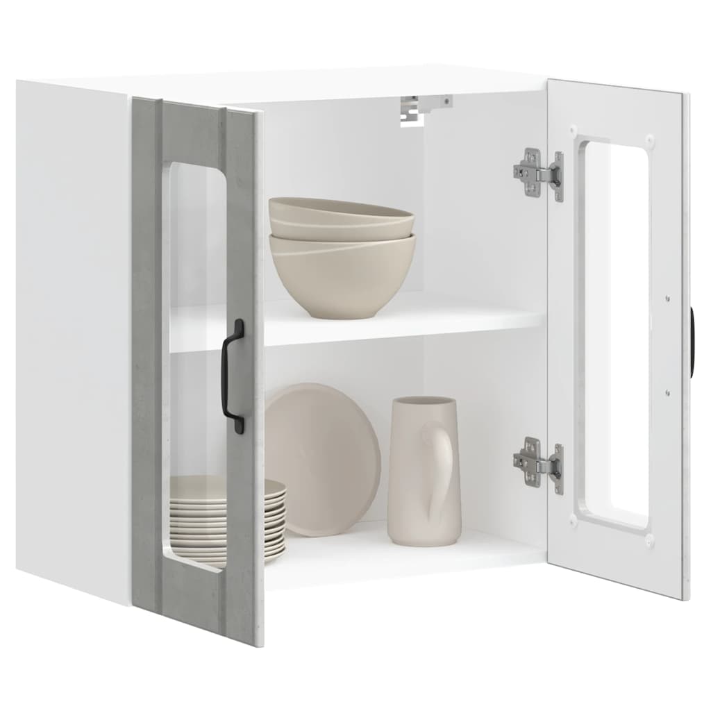 Kjøkkeninnredning Overskap veggskap med glassdør Lucca Betonggrå