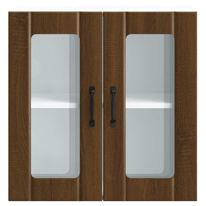 Kjøkkeninnredning Overskap veggskap med glassdør Lucca Brun eik