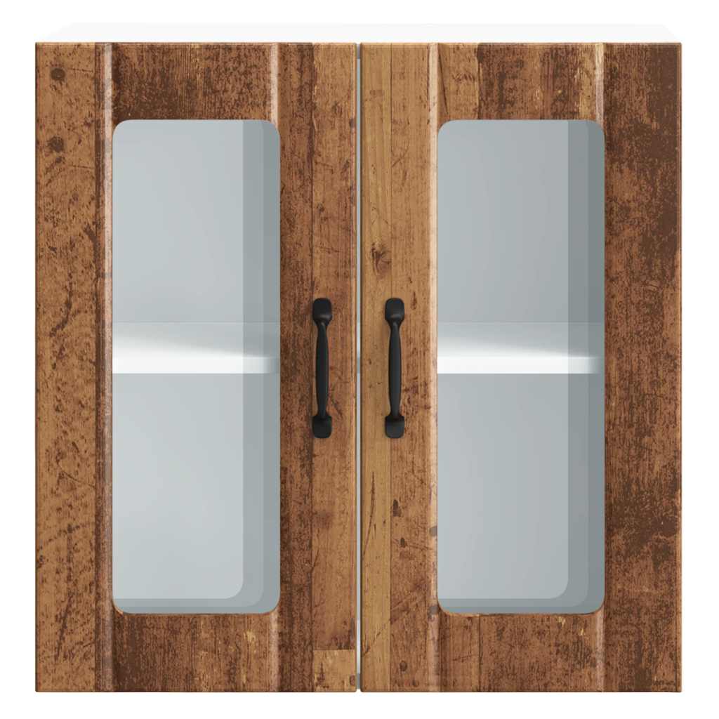 Kjøkkeninnredning Overskap veggskap med glassdør Lucca Gammelt tre