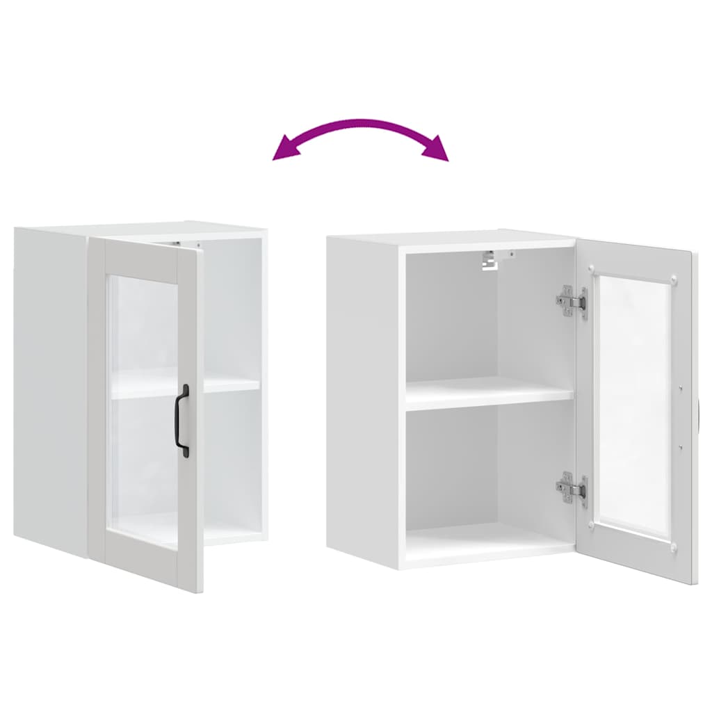 Kjøkkeninnredning Overskap med glassdør Porto hvit