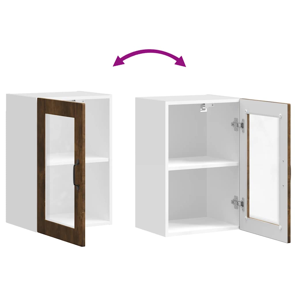 Kjøkkeninnredning Overskap med glassdør Porto Røkt eik