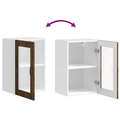 Kjøkkeninnredning Overskap med glassdør Porto Røkt eik