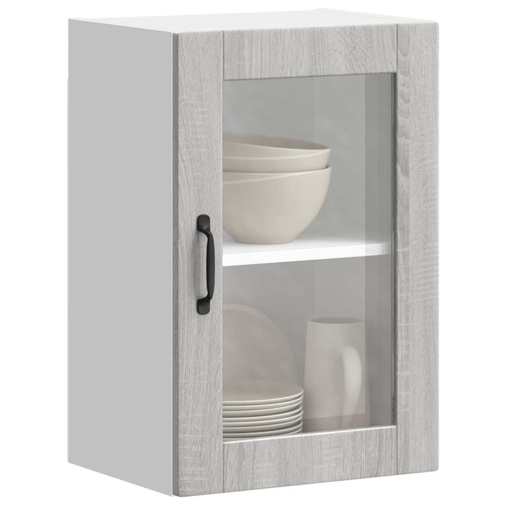 Kjøkkeninnredning Overskap med glassdør Porto Grå eik