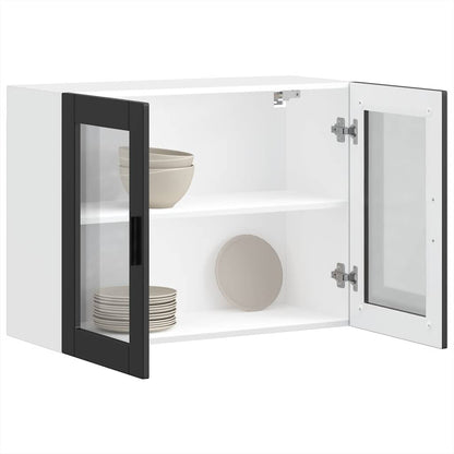 Kjøkkeninnredning Overskap Porto Svart med glassdør