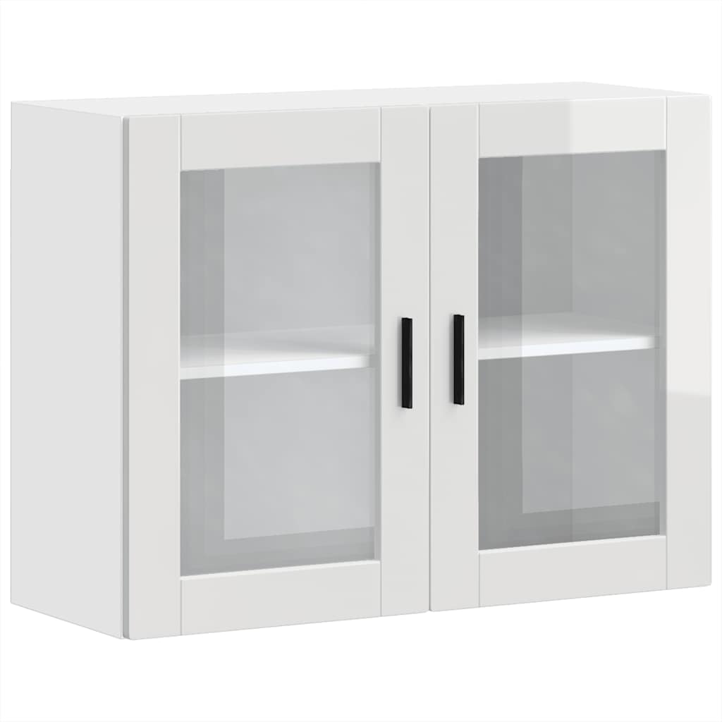 Kjøkkeninnredning Overskap Porto Høyglans Hvit med glassdør