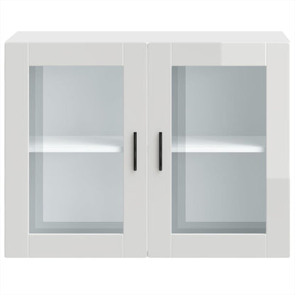 Kjøkkeninnredning Overskap Porto Høyglans Hvit med glassdør