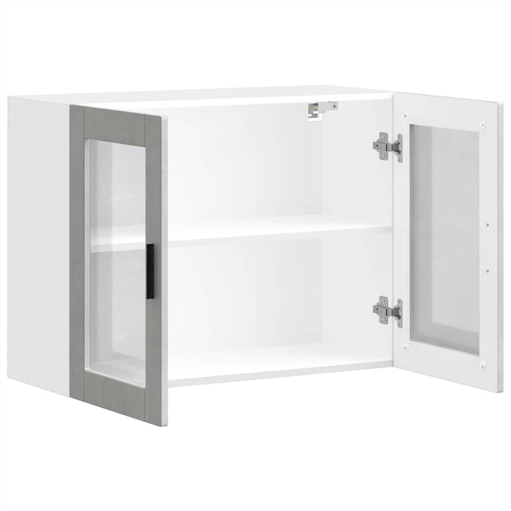 Kjøkkeninnredning Overskap Porto Betonggrå med glassdør