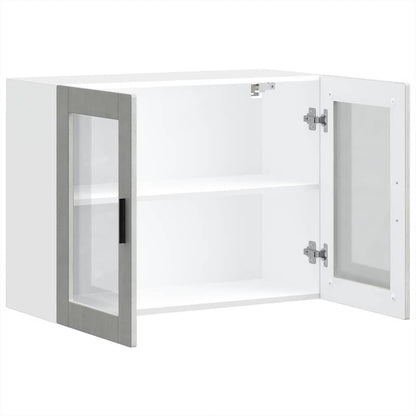 Kjøkkeninnredning Overskap Porto Betonggrå med glassdør