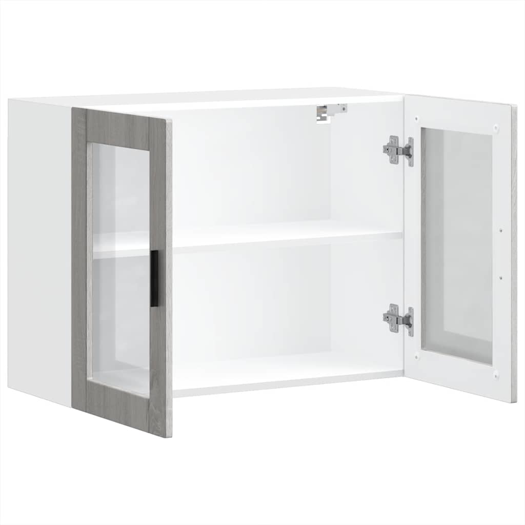 Kjøkkeninnredning Overskap Porto Sonoma Grå med glassdør