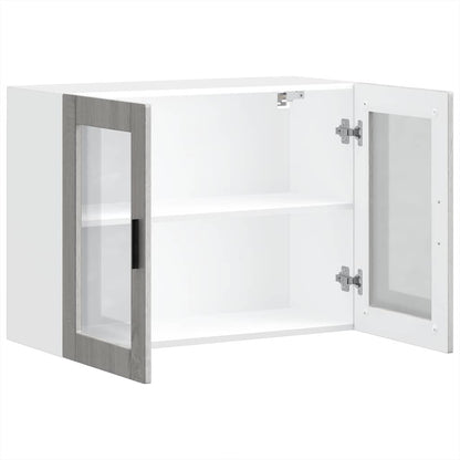 Kjøkkeninnredning Overskap Porto Sonoma Grå med glassdør