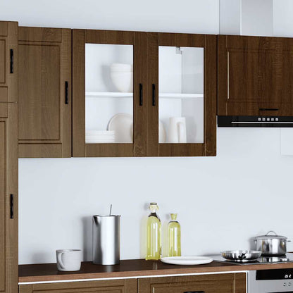 Kjøkkeninnredning Overskap Porto Brun Eik med glassdør