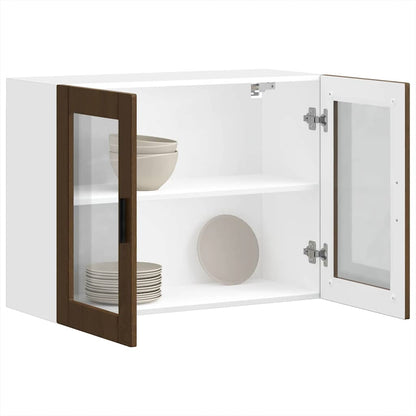 Kjøkkeninnredning Overskap Porto Brun Eik med glassdør