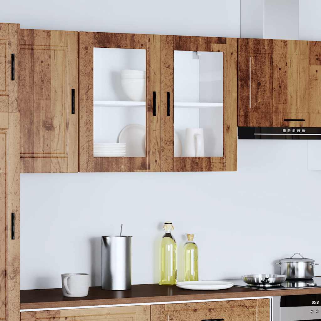 Kjøkkeninnredning Overskap Porto Gammelt Tre med glassdør