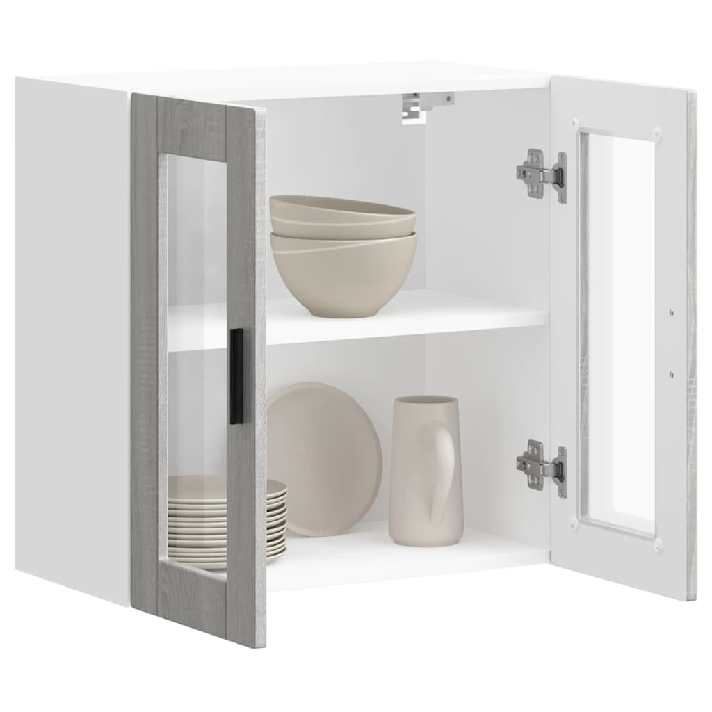 Kjøkkeninnredning Overskap med glassdør Porto Sonoma Grå