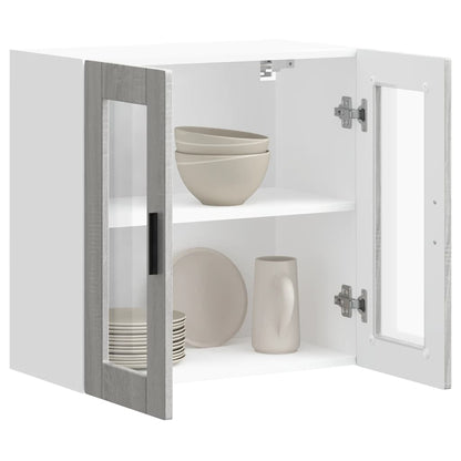 Kjøkkeninnredning Overskap med glassdør Porto Sonoma Grå