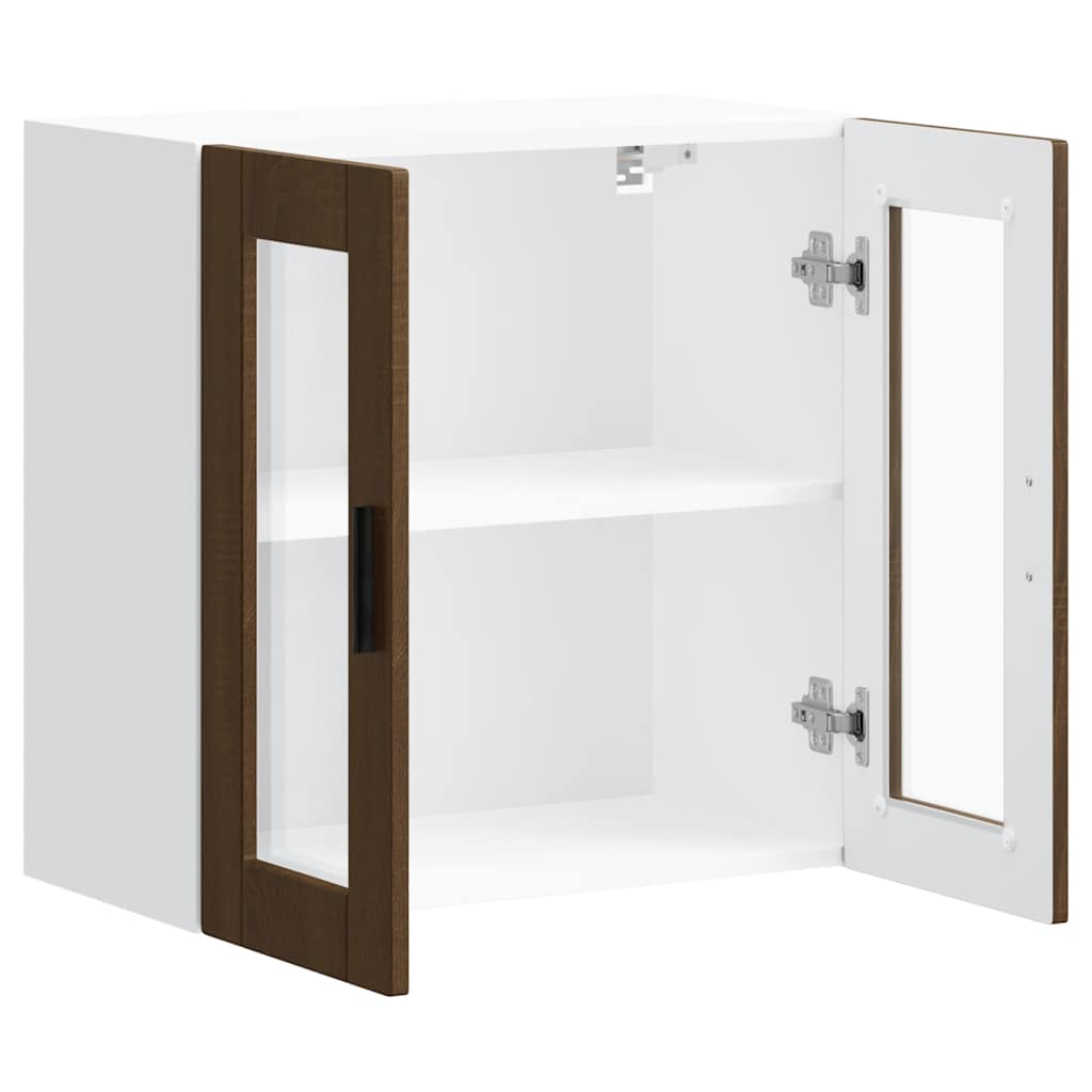 Kjøkkeninnredning Overskap med glassdør Porto Brun eik