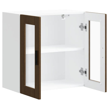 Kjøkkeninnredning Overskap med glassdør Porto Brun eik