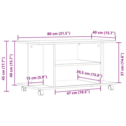 TV-Møbel Artisan Eik Tv-benk med hjul 80x40x45 cm