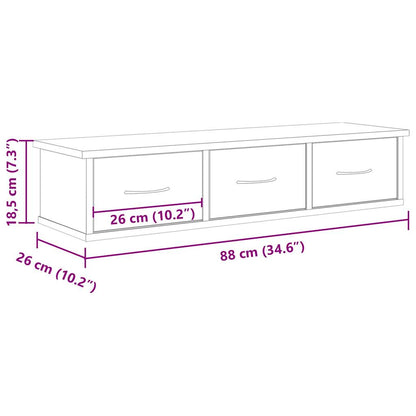 Veggskap Gammelt Tre 88x26x18,5 cm