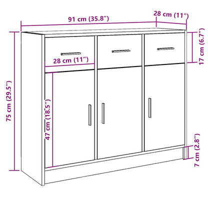 Skjenk Gammelt Tre 91x28x75 cm
