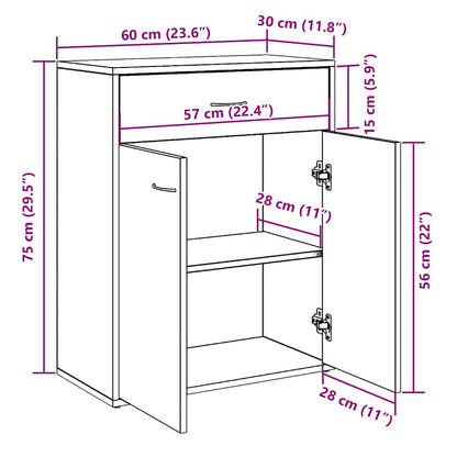Skjenk Gammelt Tre 60x30x75 cm