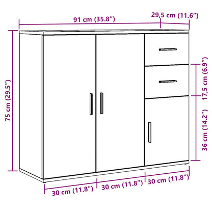 Skjenk Artisan Eik 91x29,5x75 cm
