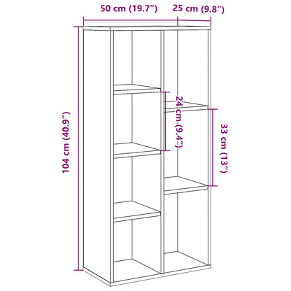 Bokhylle Gammelt Tre 50x25x104 cm