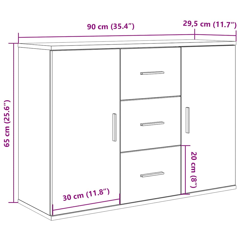 Skjenk Artisan Eik 90x29,5x65 cm
