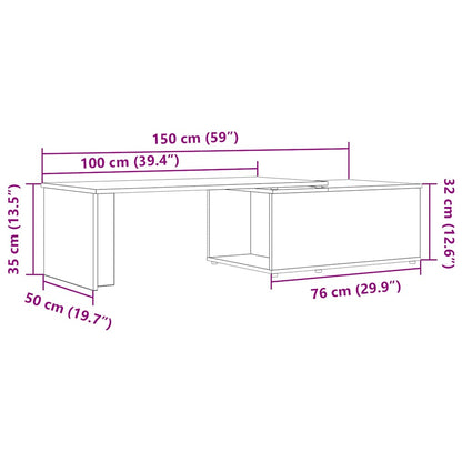 Salongbord Sofabord Gammelt Tre 150x50x35 cm