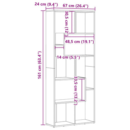 Bokhylle Gammelt Tre 67x24x161 cm