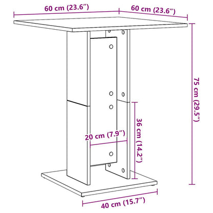 Bistrobord gammelt tre 60x60x75 cm konstruert tre