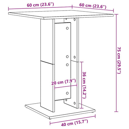 Bistrobord artisan eik 60x60x75 cm konstruert tre